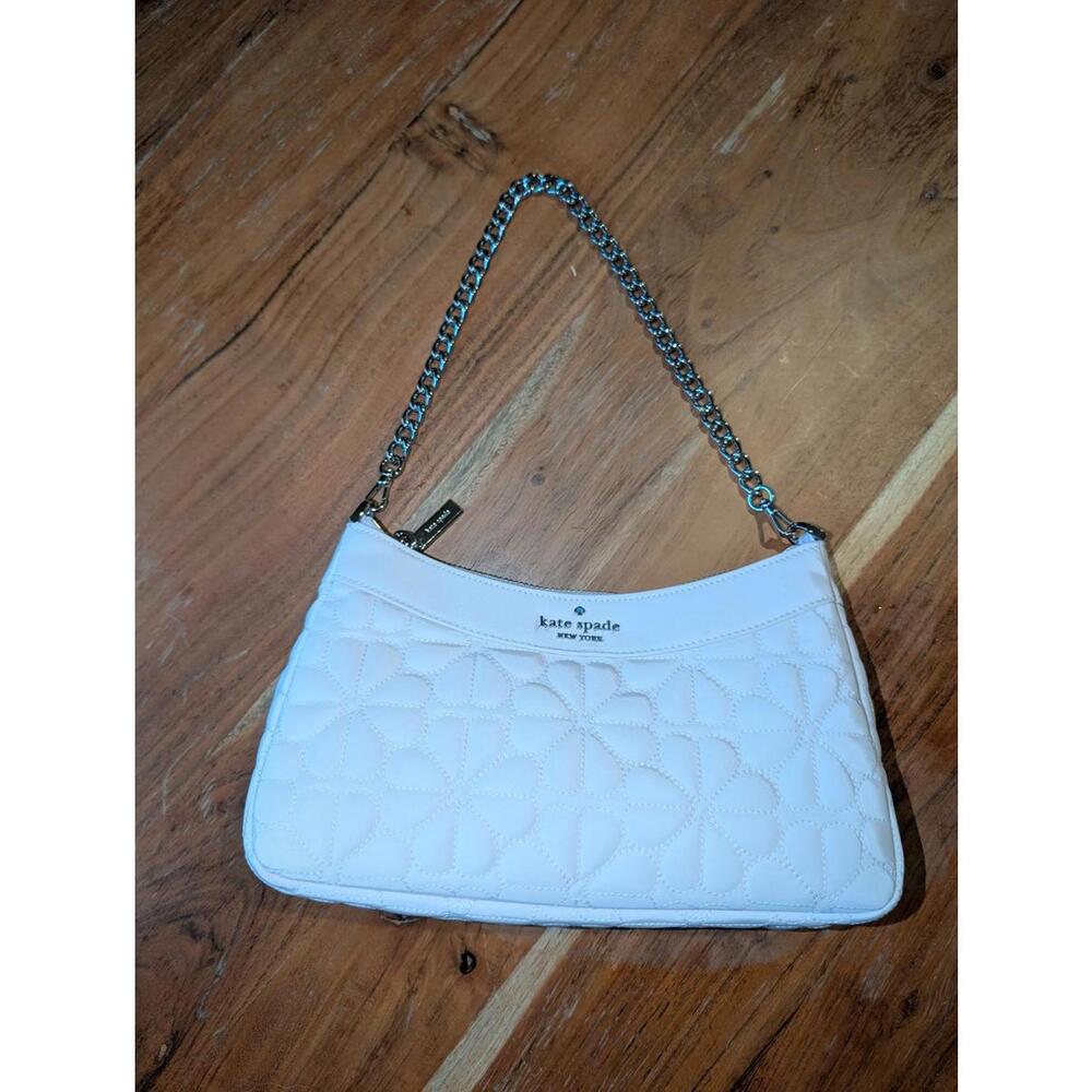 Kate Spade Quilted Light Pink Leather Crossbody Bag with Chain Strap NWT - Picture 9 of 9